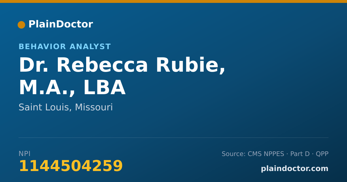 Shareable card for Rebecca Rubie, M.A., LBA - Behavior Analyst, Saint Louis, MO