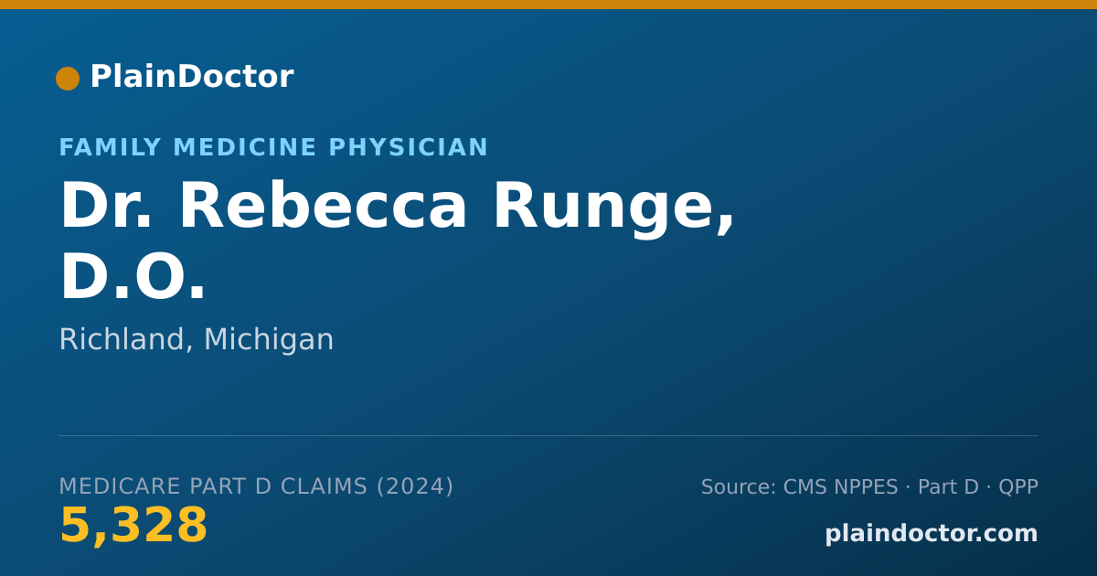Shareable card for Rebecca Runge, D.O. - Family Medicine Physician, Richland, MI