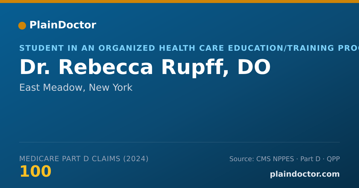 Shareable card for Rebecca Rupff, DO - Student in an Organized Health Care Education/Training Program, East Meadow, NY