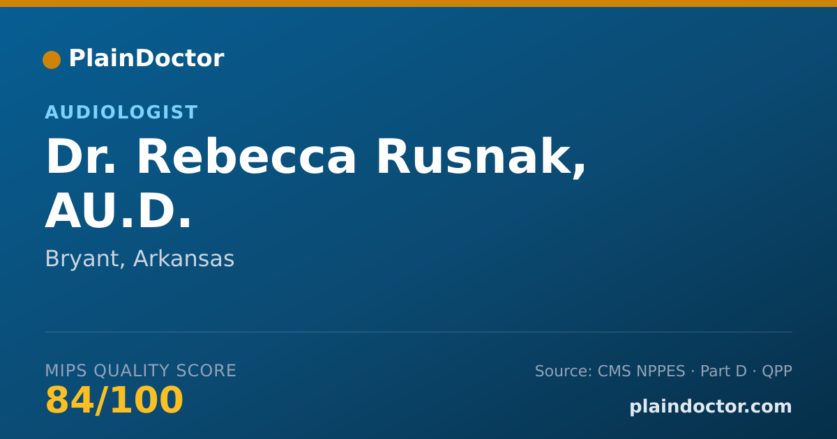Shareable card for Rebecca Rusnak, AU.D. - Audiologist, Bryant, AR