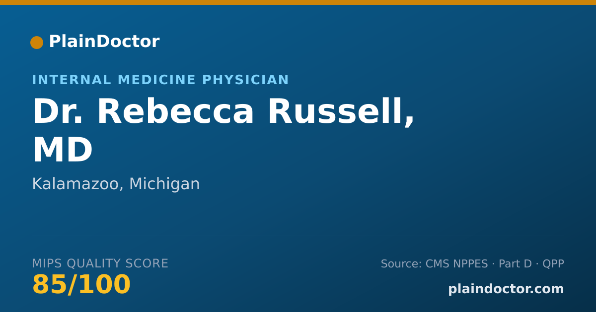 Shareable card for Rebecca Russell, MD - Internal Medicine Physician, Kalamazoo, MI