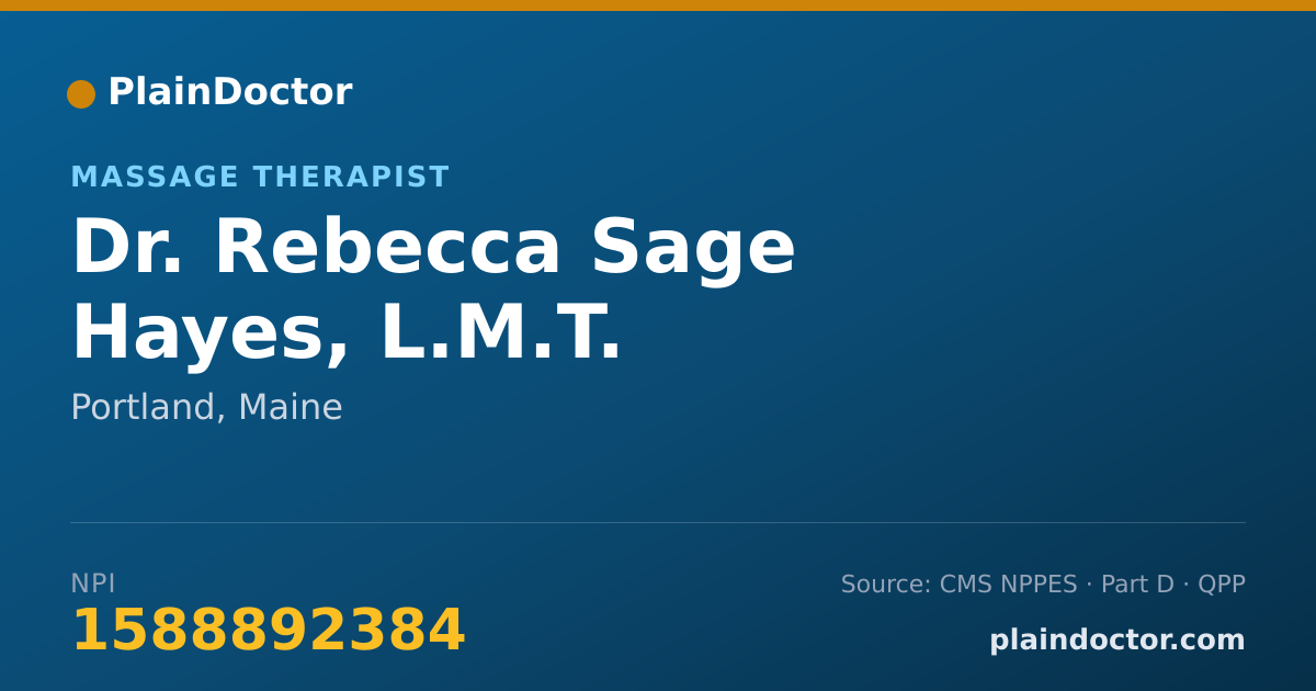 Shareable card for Rebecca Sage Hayes, L.M.T. - Massage Therapist, Portland, ME