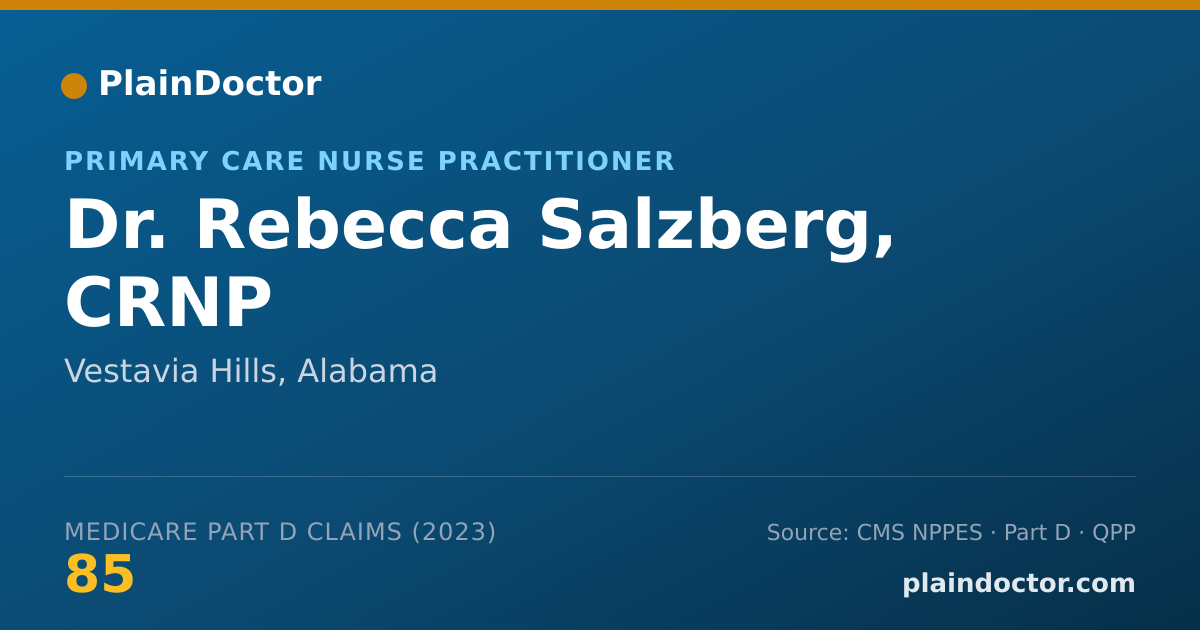 Shareable card for Rebecca Salzberg, CRNP - Primary Care Nurse Practitioner, Vestavia Hills, AL