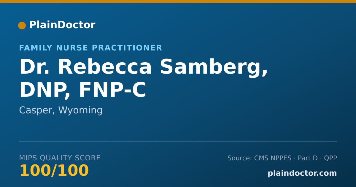Shareable card for Rebecca Samberg, DNP, FNP-C - Family Nurse Practitioner, Casper, WY