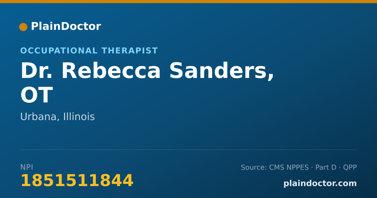 Shareable card for Rebecca Sanders, OT - Occupational Therapist, Urbana, IL