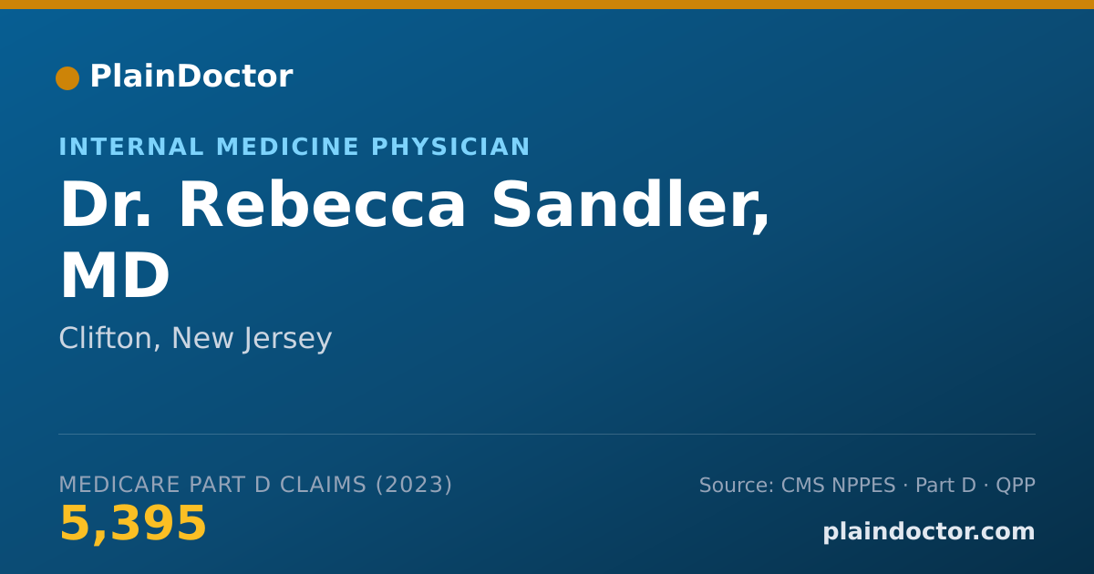 Shareable card for Rebecca Sandler, MD - Internal Medicine Physician, Clifton, NJ