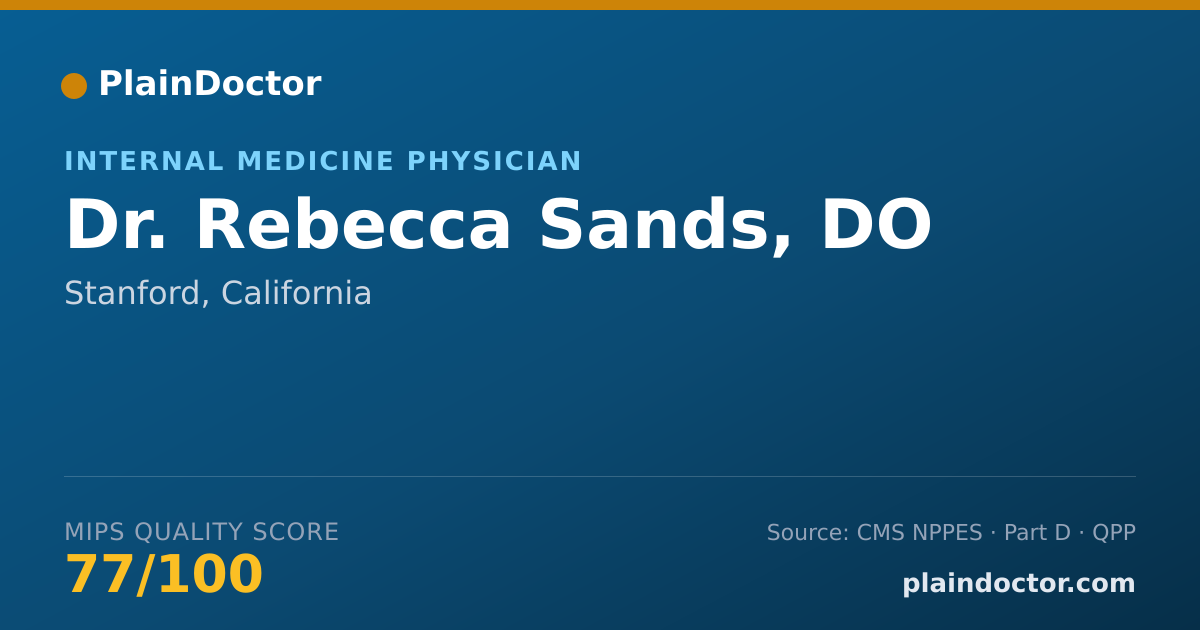 Shareable card for Rebecca Sands, DO - Internal Medicine Physician, Stanford, CA