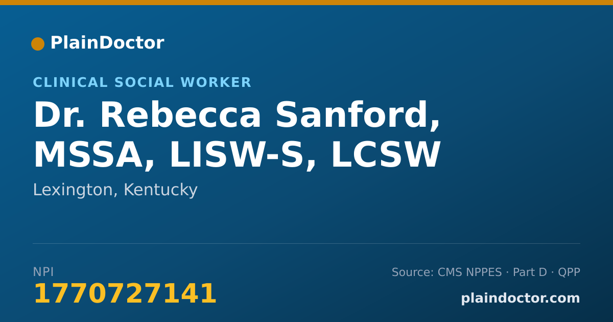 Shareable card for Rebecca Sanford, MSSA, LISW-S, LCSW - Clinical Social Worker, Lexington, KY