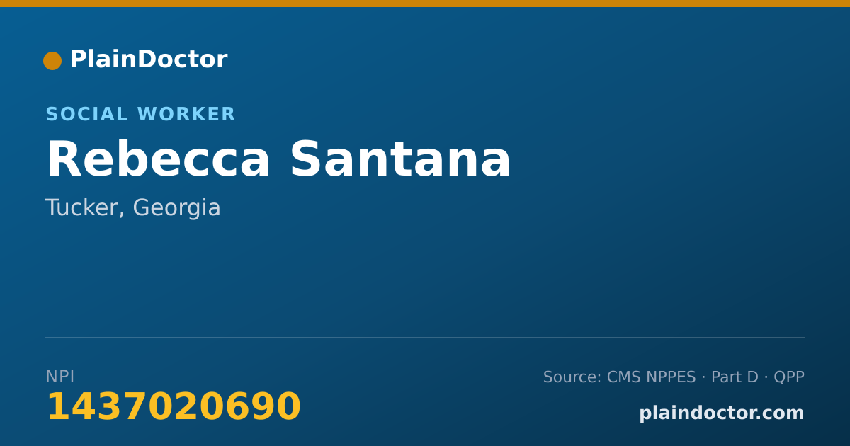 Shareable card for Rebecca Santana - Social Worker, Tucker, GA