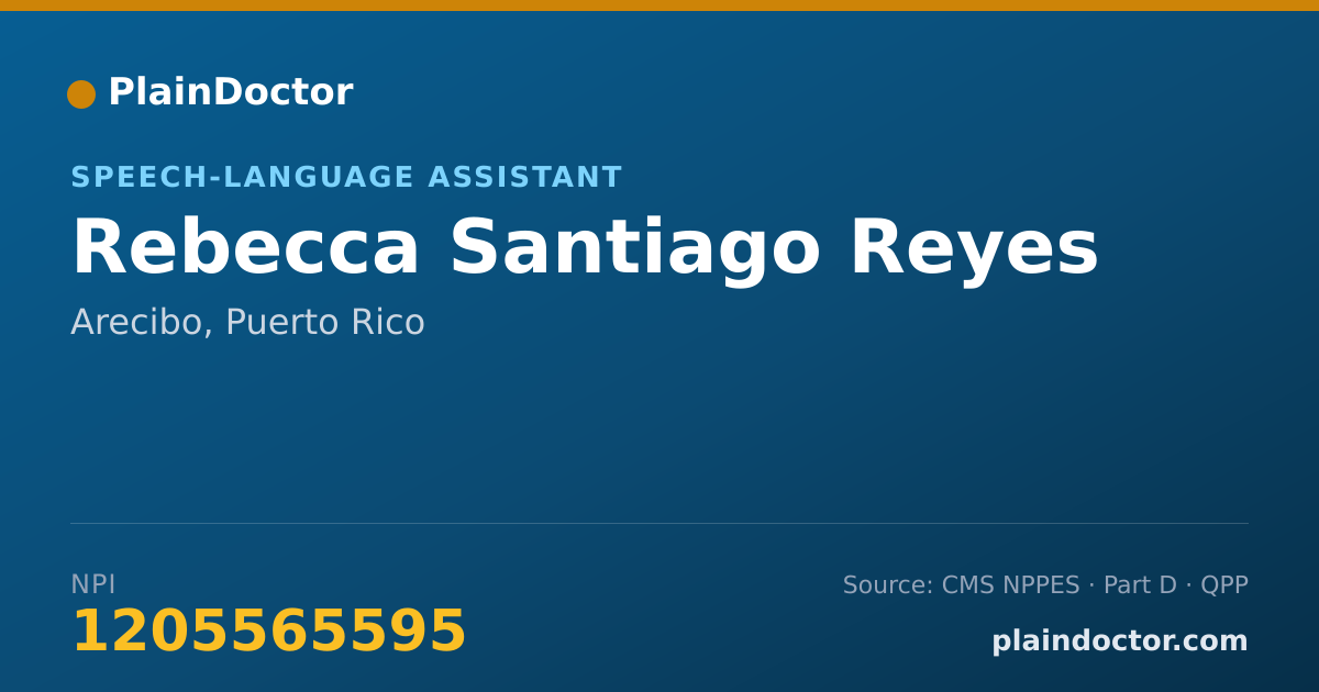 Shareable card for Rebecca Santiago Reyes - Speech-Language Assistant, Arecibo, PR