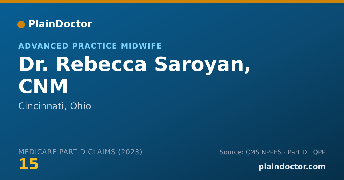 Shareable card for Rebecca Saroyan, CNM - Advanced Practice Midwife, Cincinnati, OH