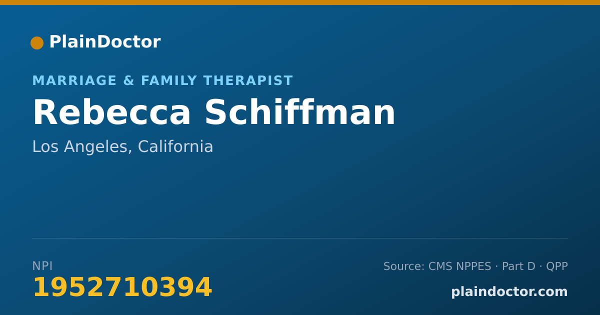 Shareable card for Rebecca Schiffman - Marriage & Family Therapist, Los Angeles, CA