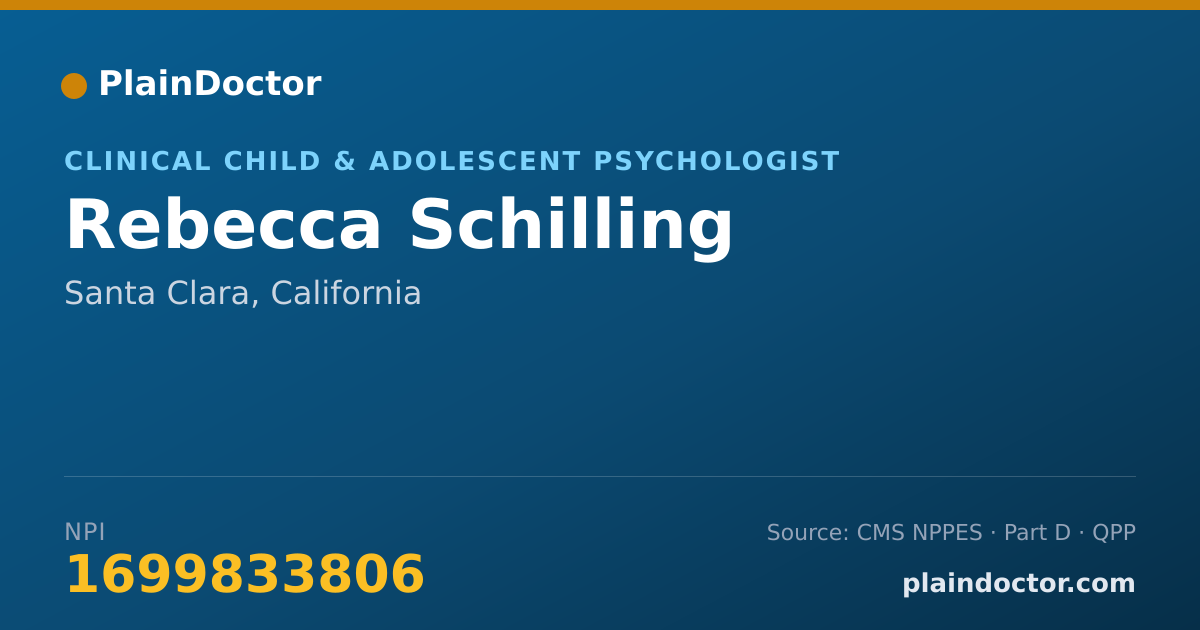 Shareable card for Rebecca Schilling - Clinical Child & Adolescent Psychologist, Santa Clara, CA