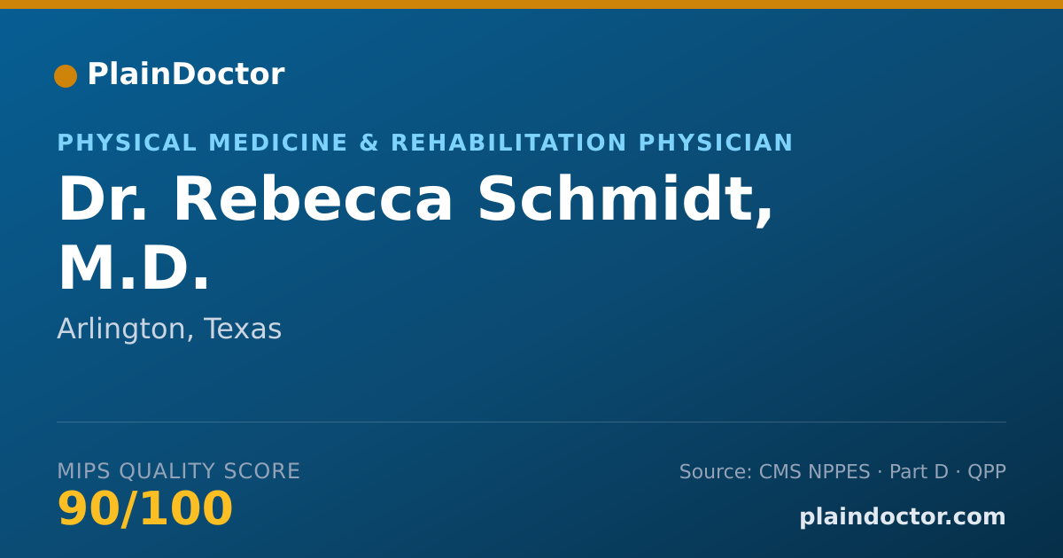 Shareable card for Rebecca Schmidt, M.D. - Physical Medicine & Rehabilitation Physician, Arlington, TX