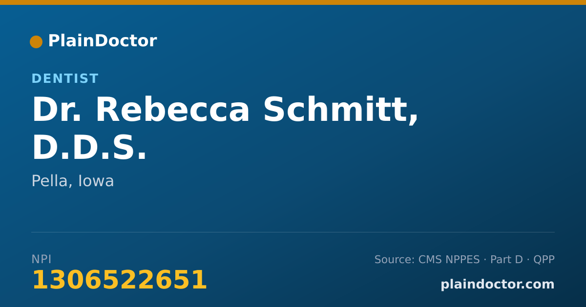 Shareable card for Rebecca Schmitt, D.D.S. - Dentist, Pella, IA