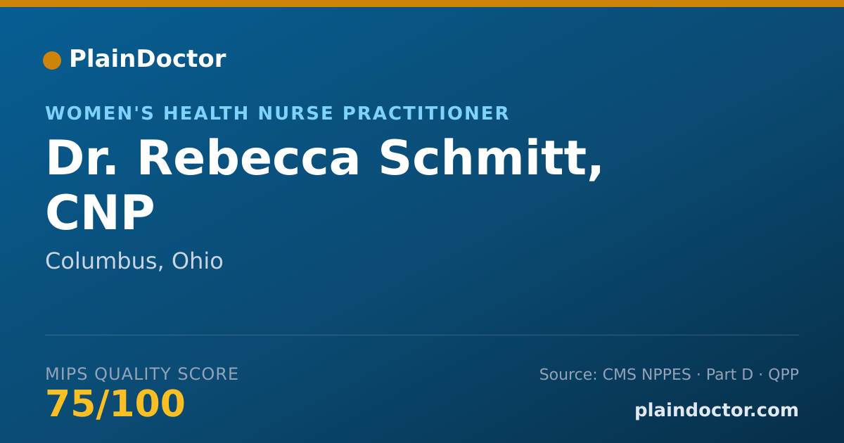Shareable card for Rebecca Schmitt, CNP - Women's Health Nurse Practitioner, Columbus, OH