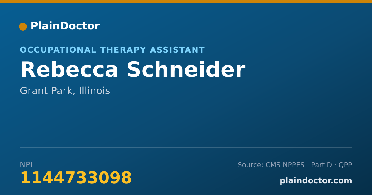 Shareable card for Rebecca Schneider - Occupational Therapy Assistant, Grant Park, IL