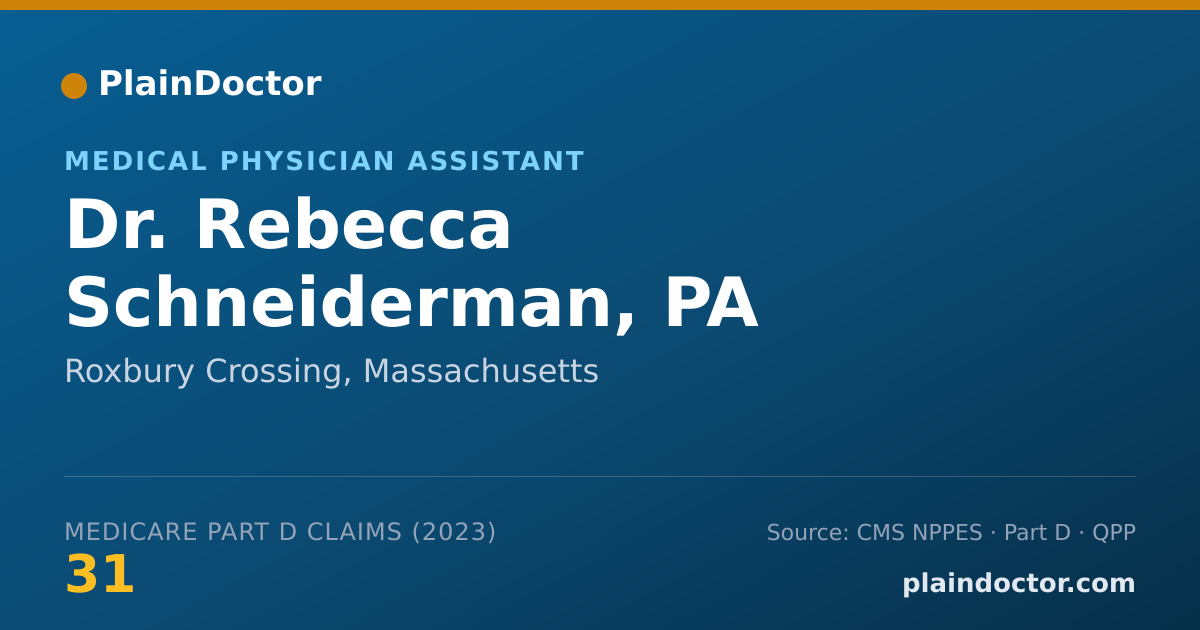Shareable card for Rebecca Schneiderman, PA - Medical Physician Assistant, Roxbury Crossing, MA