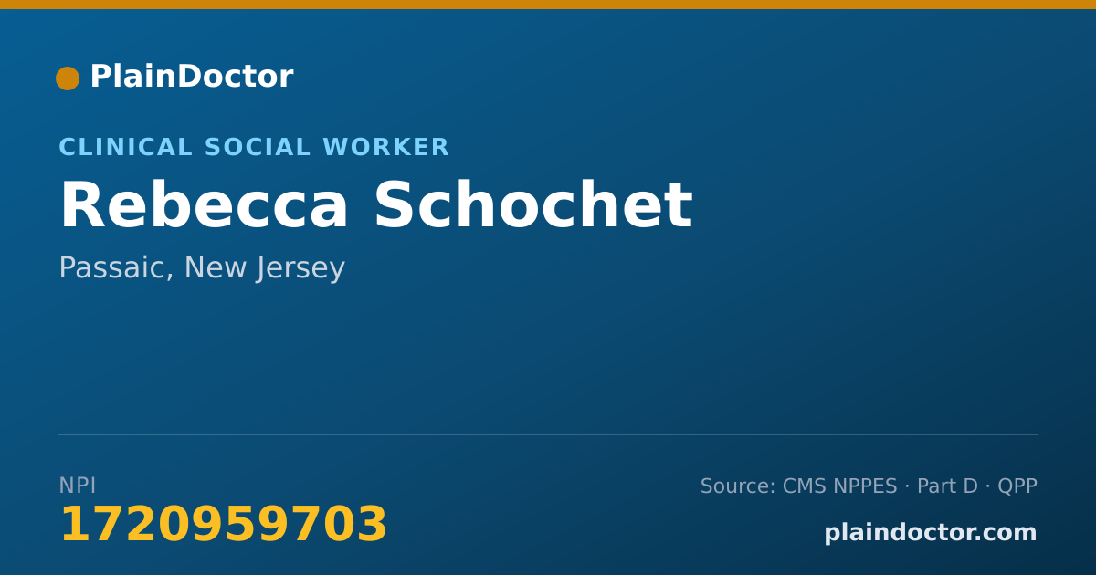 Shareable card for Rebecca Schochet - Clinical Social Worker, Passaic, NJ