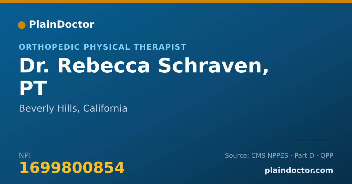 Shareable card for Rebecca Schraven, PT - Orthopedic Physical Therapist, Beverly Hills, CA