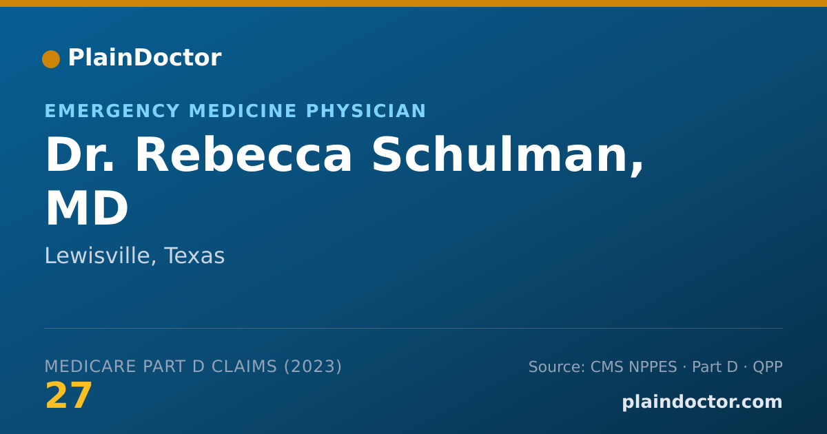 Shareable card for Rebecca Schulman, MD - Emergency Medicine Physician, Lewisville, TX
