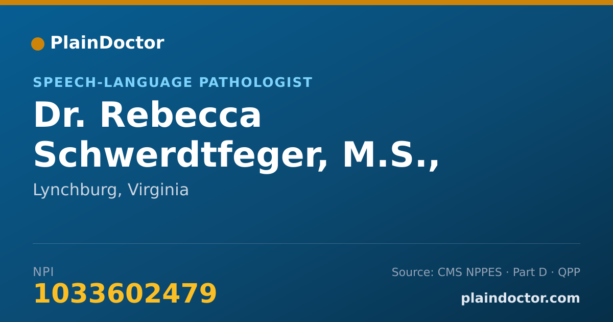 Shareable card for Rebecca Schwerdtfeger, M.S., CCC-SLP - Speech-Language Pathologist, Lynchburg, VA
