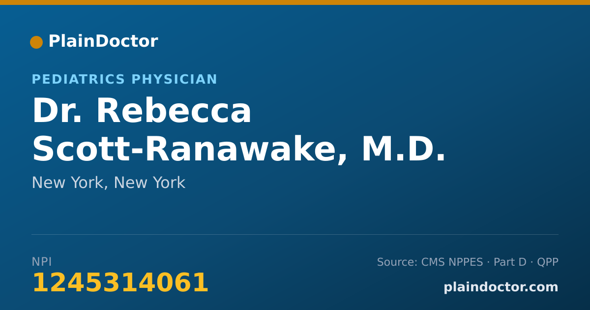 Shareable card for Rebecca Scott-Ranawake, M.D. - Pediatrics Physician, New York, NY