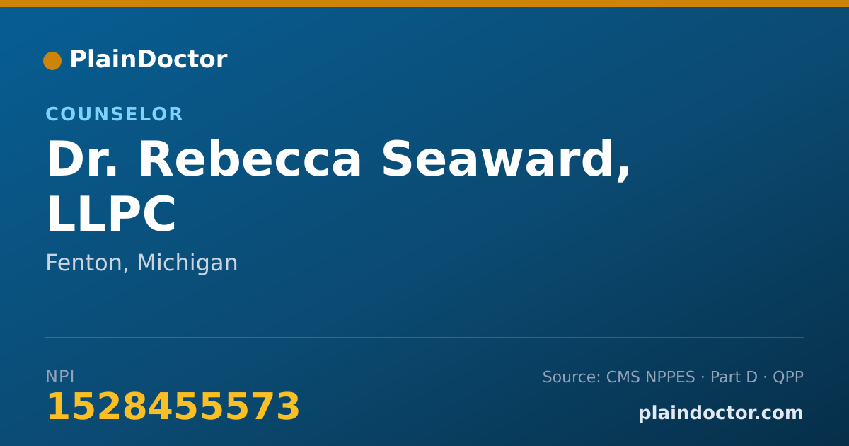 Shareable card for Rebecca Seaward, LLPC - Counselor, Fenton, MI
