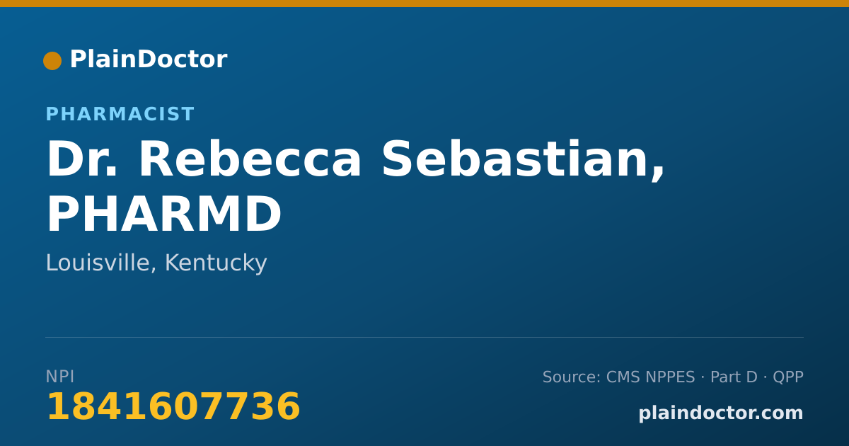 Shareable card for Rebecca Sebastian, PHARMD - Pharmacist, Louisville, KY