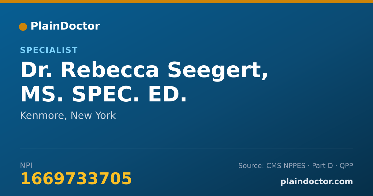 Shareable card for Rebecca Seegert, MS. SPEC. ED. - Specialist, Kenmore, NY