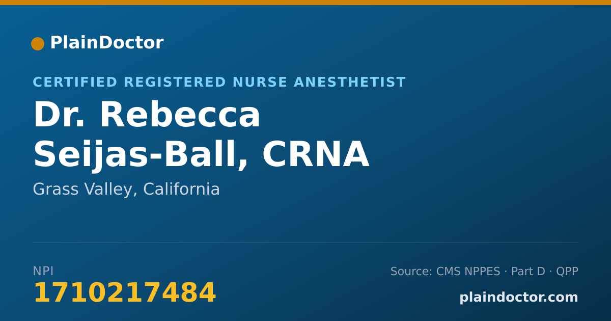 Shareable card for Rebecca Seijas-Ball, CRNA - Certified Registered Nurse Anesthetist, Grass Valley, CA