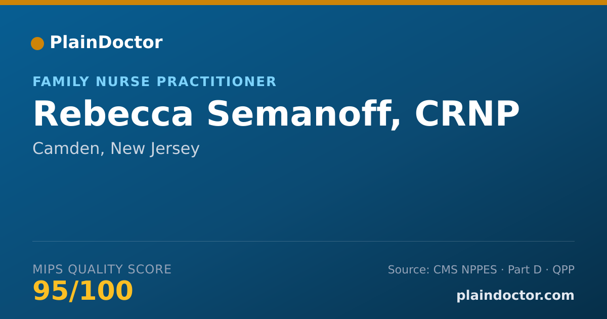 Shareable card for Rebecca Semanoff, CRNP - Family Nurse Practitioner, Camden, NJ