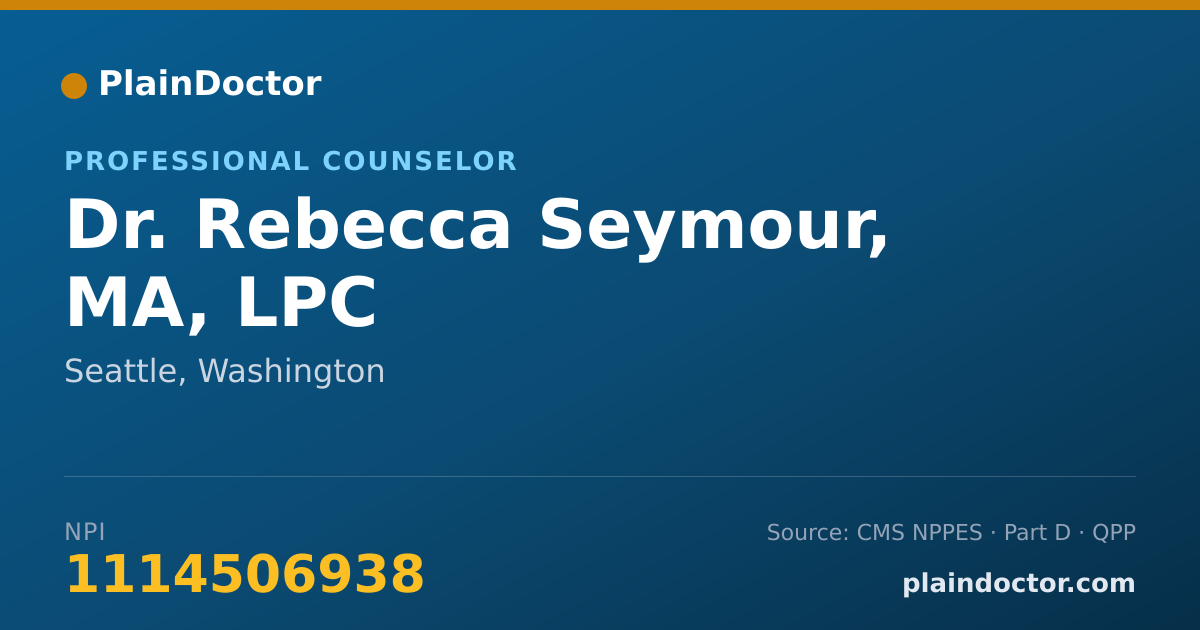 Shareable card for Rebecca Seymour, MA, LPC - Professional Counselor, Seattle, WA