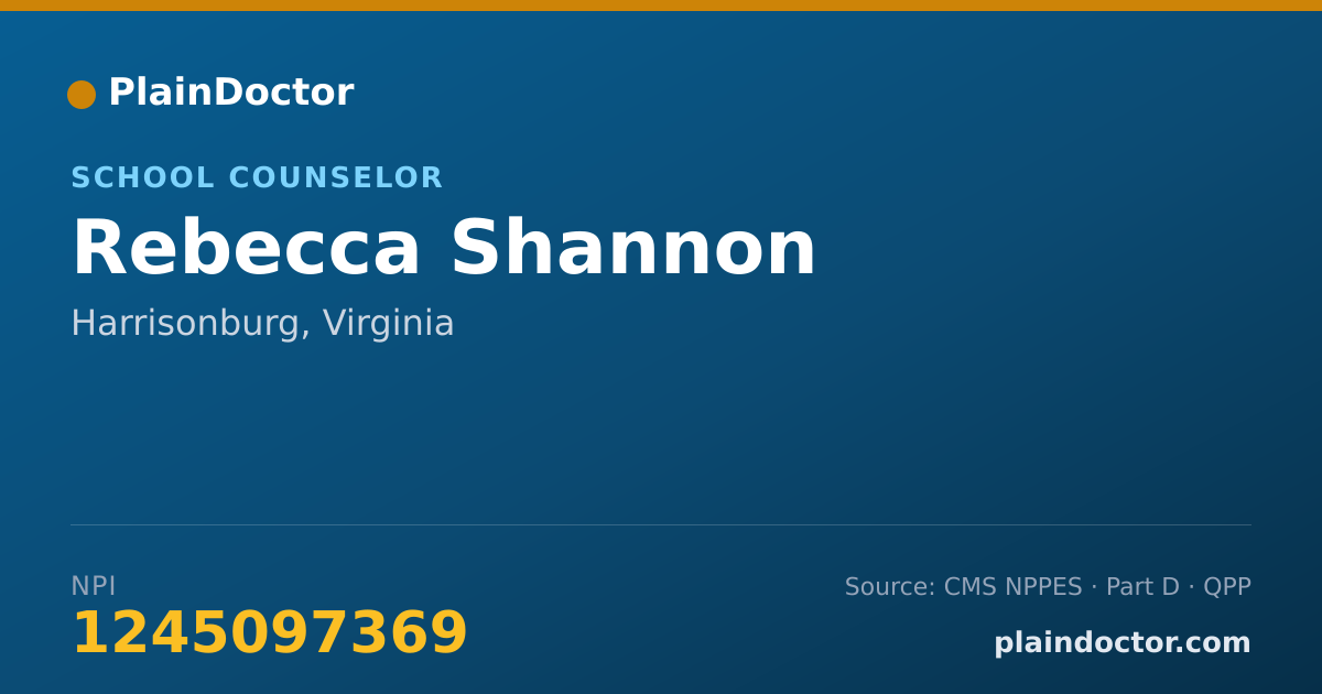 Shareable card for Rebecca Shannon - School Counselor, Harrisonburg, VA