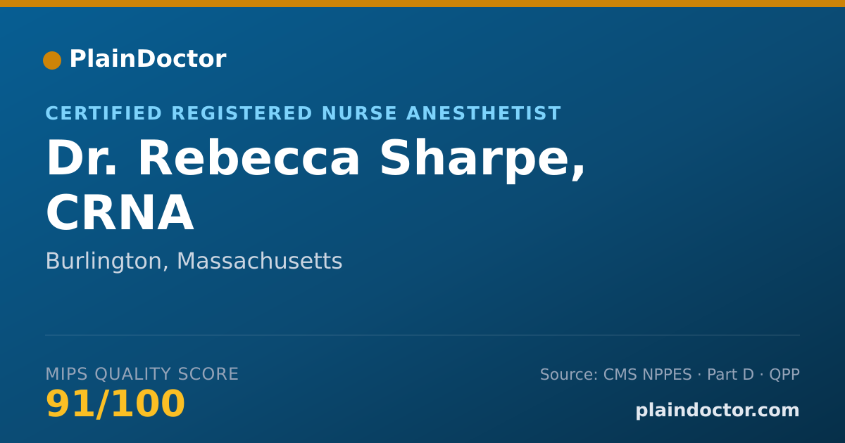 Shareable card for Rebecca Sharpe, CRNA - Certified Registered Nurse Anesthetist, Burlington, MA