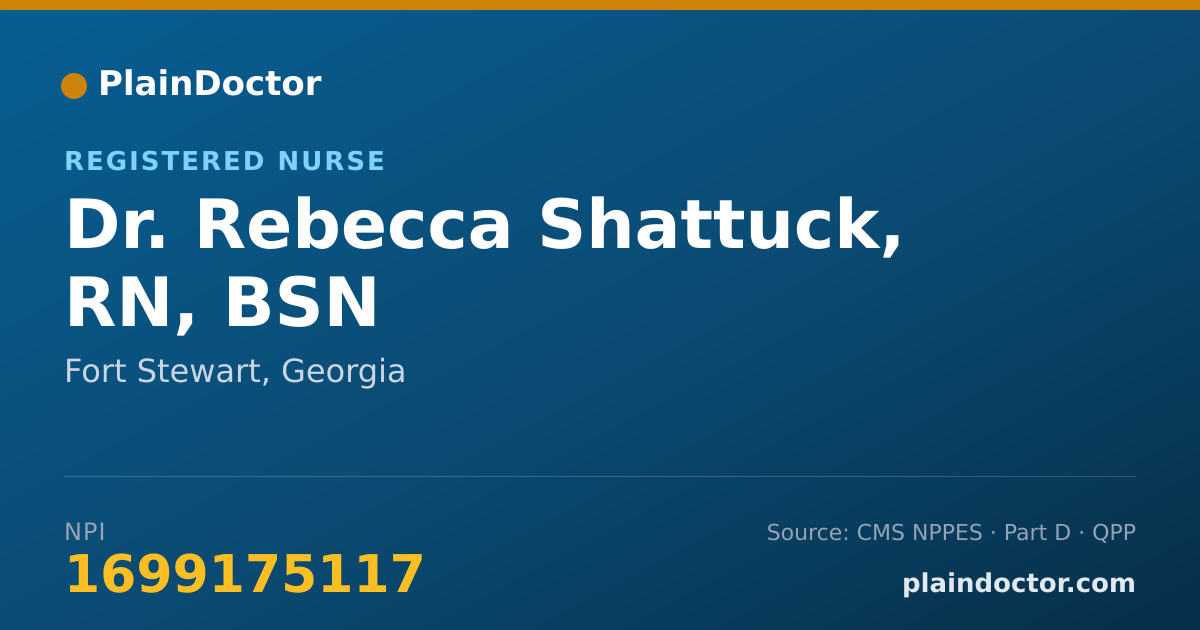 Shareable card for Rebecca Shattuck, RN, BSN - Registered Nurse, Fort Stewart, GA