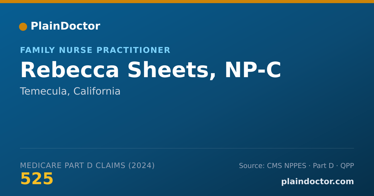 Shareable card for Rebecca Sheets, NP-C - Registered Nurse, Temecula, CA