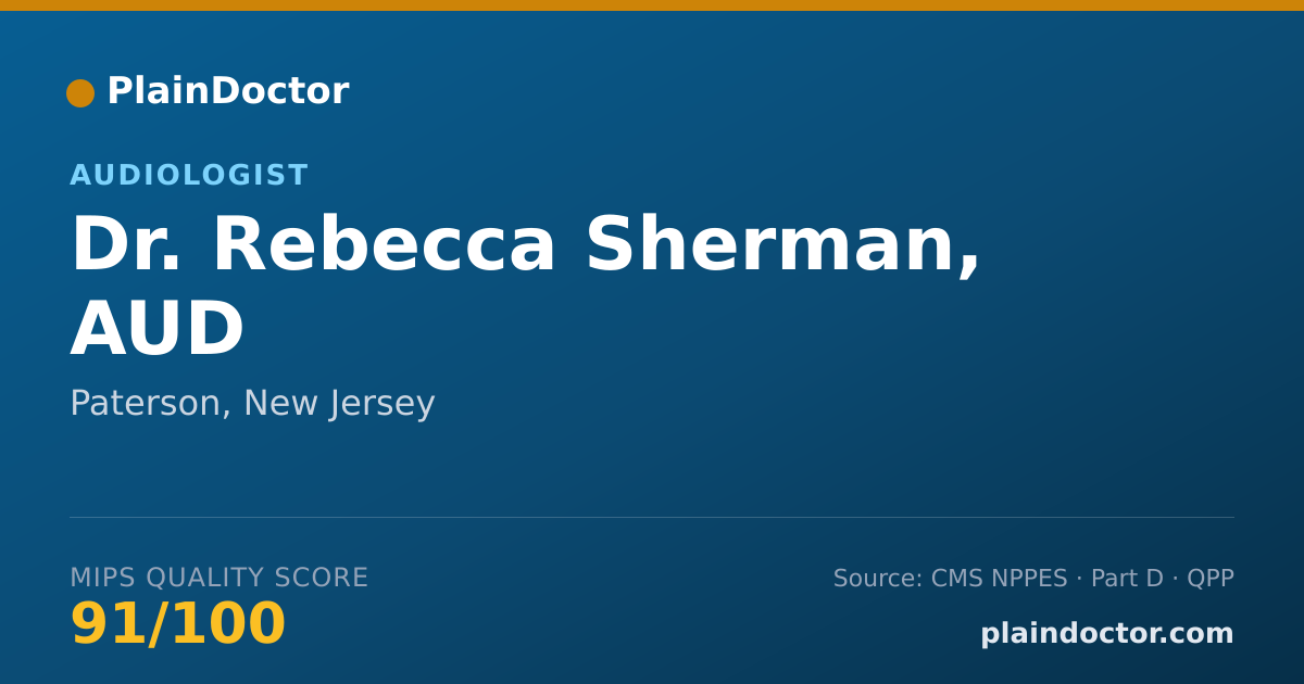 Shareable card for Rebecca Sherman, AUD - Audiologist, Paterson, NJ