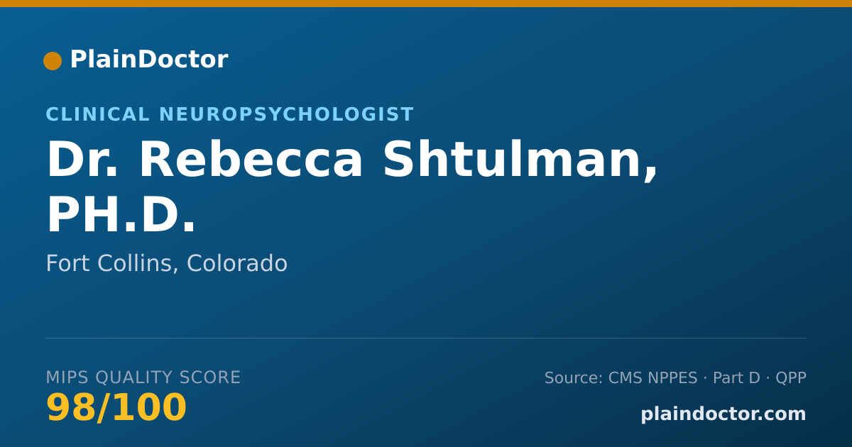 Shareable card for Rebecca Shtulman, PH.D. - Clinical Neuropsychologist, Fort Collins, CO
