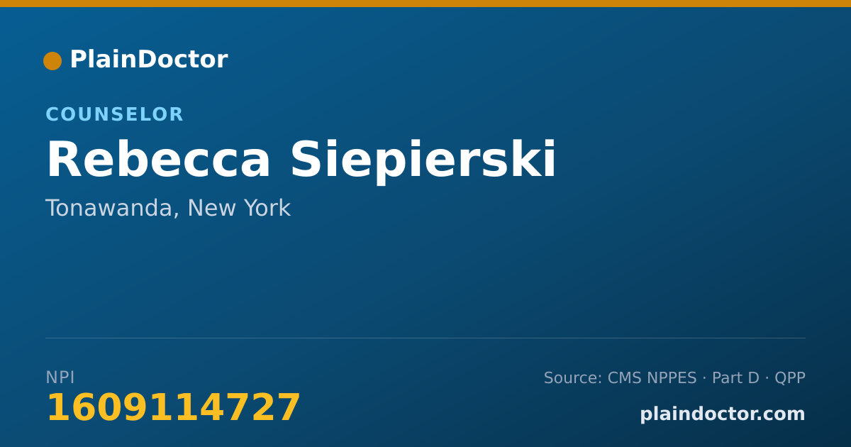 Shareable card for Rebecca Siepierski - Counselor, Tonawanda, NY