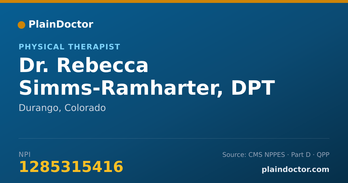 Shareable card for Rebecca Simms-Ramharter, DPT - Physical Therapist, Durango, CO
