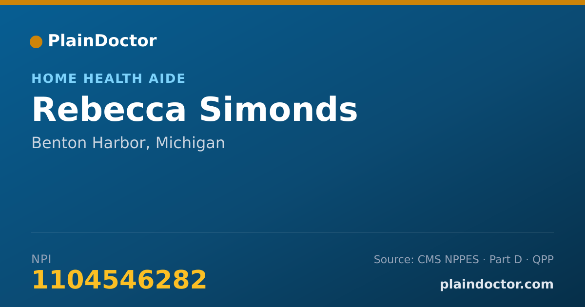 Shareable card for Rebecca Simonds - Home Health Aide, Benton Harbor, MI