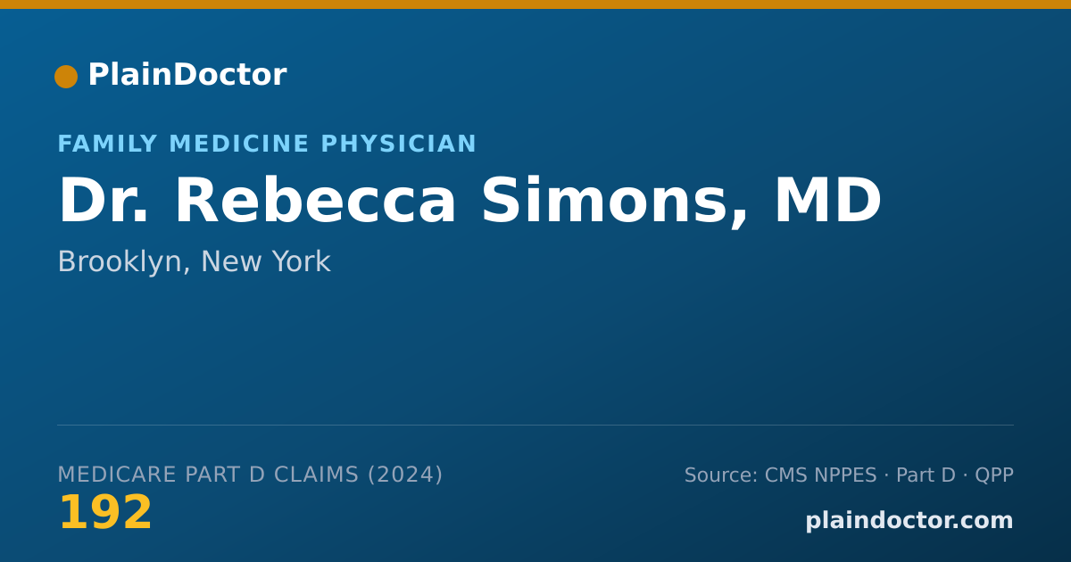 Shareable card for Rebecca Simons, MD - Family Medicine Physician, Brooklyn, NY