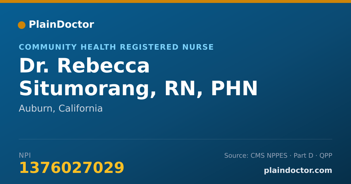 Shareable card for Rebecca Situmorang, RN, PHN - Community Health Registered Nurse, Auburn, CA