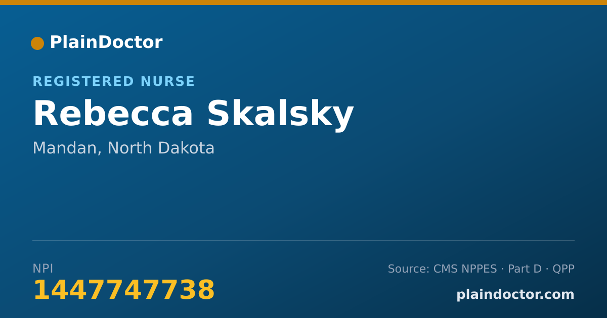 Shareable card for Rebecca Skalsky - Registered Nurse, Mandan, ND