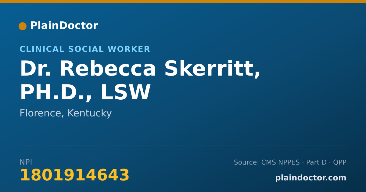 Shareable card for Rebecca Skerritt, PH.D., LSW - Clinical Social Worker, Florence, KY