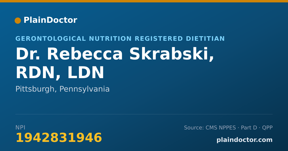 Shareable card for Rebecca Skrabski, RDN, LDN - Gerontological Nutrition Registered Dietitian, Pittsburgh, PA