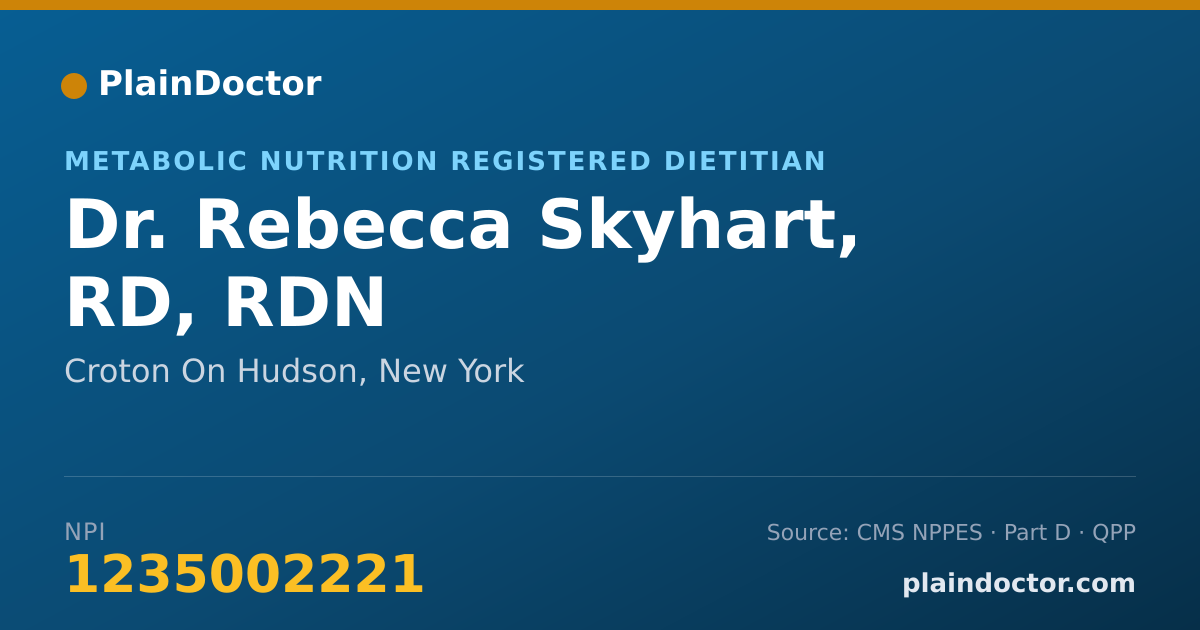 Shareable card for Rebecca Skyhart, RD, RDN - Metabolic Nutrition Registered Dietitian, Croton On Hudson, NY