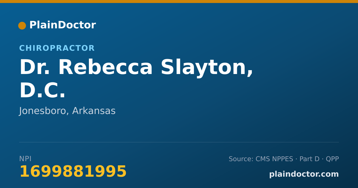 Shareable card for Rebecca Slayton, D.C. - Chiropractor, Jonesboro, AR