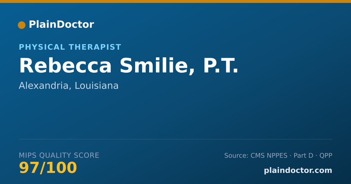 Shareable card for Rebecca Smilie, P.T. - Physical Therapist, Alexandria, LA